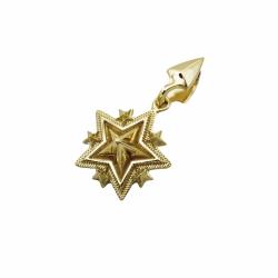 TINY SPIKE STARRY W / ARROW HEAD BAIL PENDANT 18K GOLD - VIP EXCLUSIVE