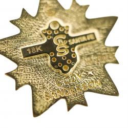 TINY SPIKE STARRY W / ARROW HEAD BAIL PENDANT 18K GOLD - VIP EXCLUSIVE