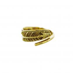 SMALL CS NAVAJO SHERIFF STAR ARROW FEATHER RING 18K GOLD - VIP EXCLUSIVE
