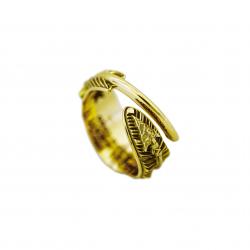 SMALL CS NAVAJO SHERIFF STAR ARROW FEATHER RING 18K GOLD - VIP EXCLUSIVE