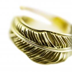 SMALL CS NAVAJO SHERIFF STAR ARROW FEATHER RING 18K GOLD - VIP EXCLUSIVE