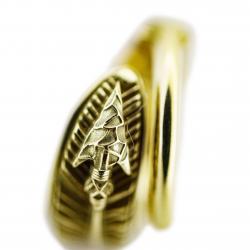 SMALL CS NAVAJO SHERIFF STAR ARROW FEATHER RING 18K GOLD - VIP EXCLUSIVE
