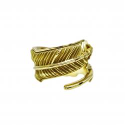 LARGE CS NAVAJO SHERIFF STAR ARROW FEATHER RING 18K GOLD - VIP EXCLUSIVE