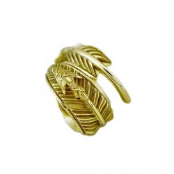 LARGE CS NAVAJO SHERIFF STAR ARROW FEATHER RING 18K GOLD - VIP EXCLUSIVE