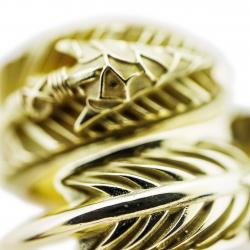 LARGE CS NAVAJO SHERIFF STAR ARROW FEATHER RING 18K GOLD - VIP EXCLUSIVE
