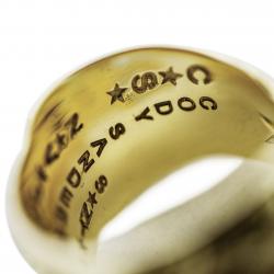 LARGE CS NAVAJO SHERIFF STAR ARROW FEATHER RING 18K GOLD - VIP EXCLUSIVE