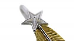 CS NAVAJO SHERIFF STAR ARROW FEATHER 18K/PLATINUM - VIP EXCLUSIVE