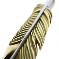 CS NAVAJO TRIPLE STARS ON THE FIRST ARROW FEATHER PENDANT 18K/PLATINUM