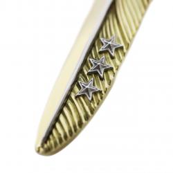 CS NAVAJO TRIPLE STARS ON THE FIRST ARROW FEATHER PENDANT 18K/PLATINUM