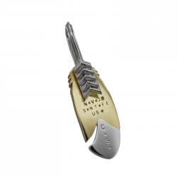 CS NAVAJO TINY STAR ARROW FEATHER RIGHT TWISTED 18K/PLATINUM - VIP EXCLUSIVE