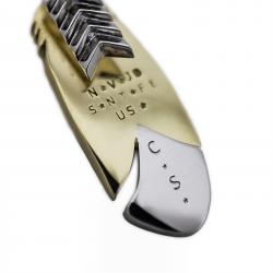 CS NAVAJO TINY STAR ARROW FEATHER RIGHT TWISTED 18K/PLATINUM - VIP EXCLUSIVE