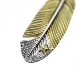 CS NAVAJO TINY STAR ARROW FEATHER LEFT TWISTED 18K/PLATINUM - VIP EXCLUSIVE