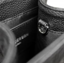 CS LEATHER PRINTED LOGO DRINK BAG - BLACK