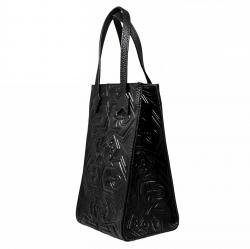 CS LEATHER PRINTED LOGO DRINK BAG - BLACK