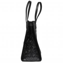 CS LEATHER PRINTED LOGO DRINK BAG - BLACK