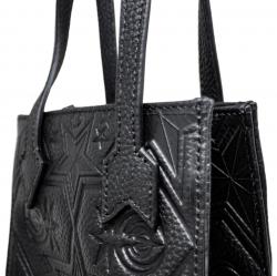 CS LEATHER PRINTED LOGO DRINK BAG - BLACK