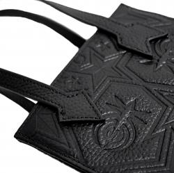 CS LEATHER PRINTED LOGO DRINK BAG - BLACK