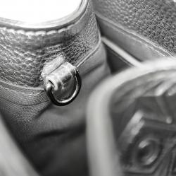 CS LEATHER PRINTED LOGO DRINK BAG - SLIVER