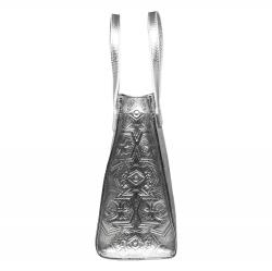 CS LEATHER PRINTED LOGO DRINK BAG - SLIVER