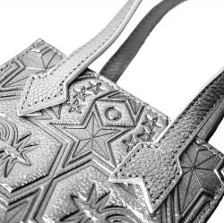 CS LEATHER PRINTED LOGO DRINK BAG - SLIVER