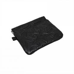 CS LEATHER PRINTED LOGO COIN PURSE- BLACK