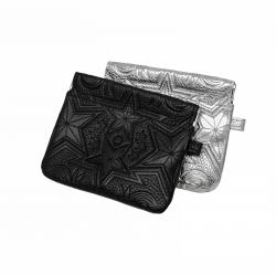 CS LEATHER PRINTED LOGO COIN PURSE- BLACK