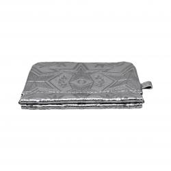 CS LEATHER PRINTED LOGO COIN PURSE- SLIVER
