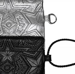 CS LEATHER PRINTED LOGO COIN PURSE- SLIVER