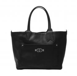 CS ARROW RISING STAR ZIPPER DOUBLE SIDED WEARABLE DENIM LEATHER TOTE BIG