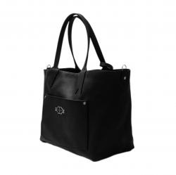 CS ARROW RISING STAR ZIPPER DOUBLE SIDED WEARABLE DENIM LEATHER TOTE BIG