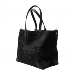 CS ARROW RISING STAR ZIPPER DOUBLE SIDED WEARABLE DENIM LEATHER TOTE BIG