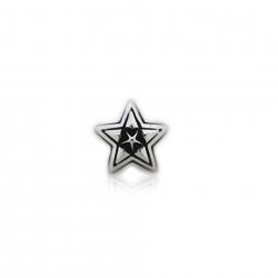 TINY DOUBLE FACE STAR IN STAR STUD PENDANT (with stainless ball chain 18"/20"/24")