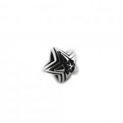 TINY DOUBLE FACE STAR IN STAR STUD PENDANT (with stainless ball chain 18"/20"/24")