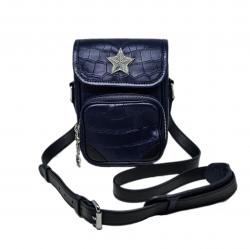 DEPP STAR ZIPPER LEATHER COURIER BAG