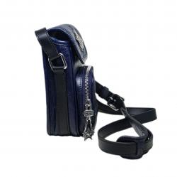 DEPP STAR ZIPPER LEATHER COURIER BAG
