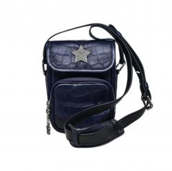 DEPP STAR ZIPPER LEATHER COURIER BAG