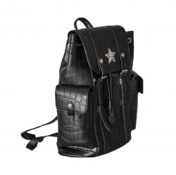 STAR IN STAR CROCODILE LEATHER BACKPACK