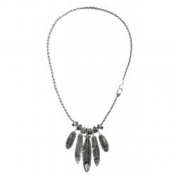 5 in 1 CS NAVAJO SHERIFF STAR ARROW FEATHER NECKLACE WITH 6 FEATHER BEADS