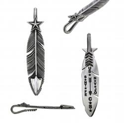 5 in 1 CS NAVAJO SHERIFF STAR ARROW FEATHER NECKLACE WITH 6 FEATHER BEADS
