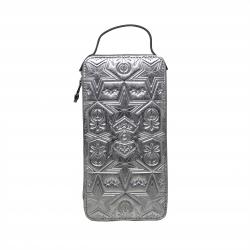 【GIFT WITH PURCHASE】CS LEATHER PRINTED LOGO COSMETIC BAG WITH ARROW RISING STAR ZIPPER - SILVER