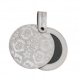【GIFT WITH PURCHASE】CS LEATHER PRINTED LOGO PORTABLE MIRROR - WHITE