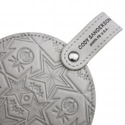 【GIFT WITH PURCHASE】CS LEATHER PRINTED LOGO PORTABLE MIRROR - WHITE
