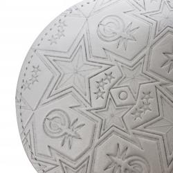 【GIFT WITH PURCHASE】CS LEATHER PRINTED LOGO PORTABLE MIRROR - WHITE