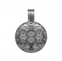 【GIFT WITH PURCHASE】CS LEATHER PRINTED LOGO PORTABLE MIRROR - SILVER