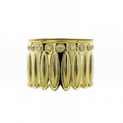 FEATHER HEAD STAR RING 18K GOLD WITH DIAMONDS