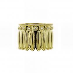 FEATHER HEAD STAR RING 18K GOLD WITH DIAMONDS