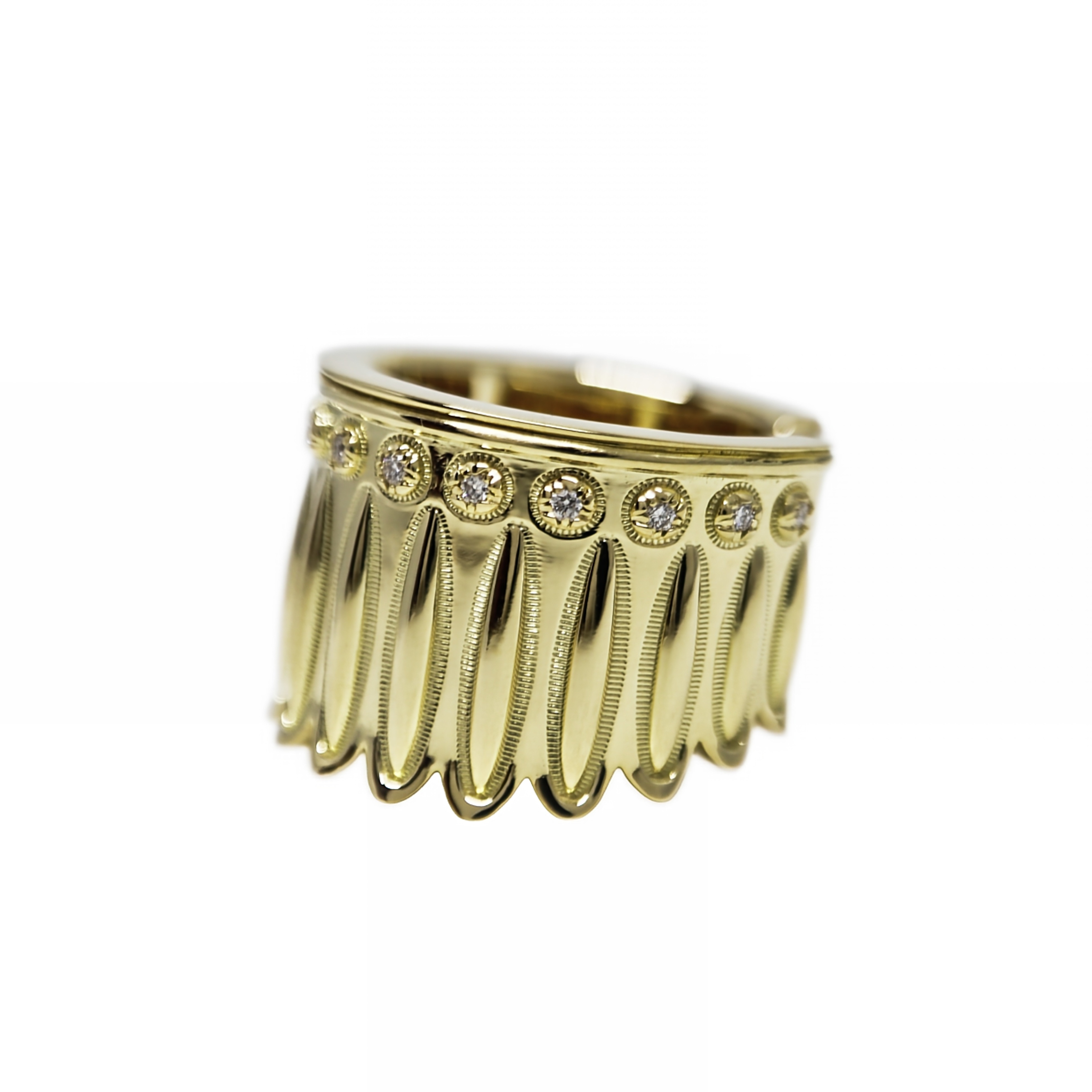 FEATHER HEAD STAR RING 18K GOLD WITH DIAMONDS