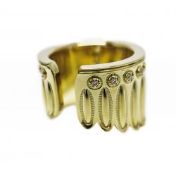 FEATHER HEAD STAR RING 18K GOLD WITH DIAMONDS