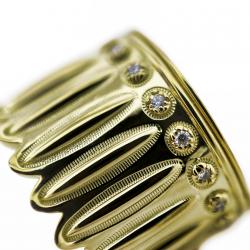 FEATHER HEAD STAR RING 18K GOLD WITH DIAMONDS