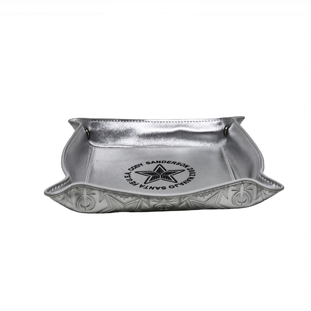 【GIFT WITH PURCHASE ONLINE】LEATHER PRINTED LOGO TRAY - SILVER